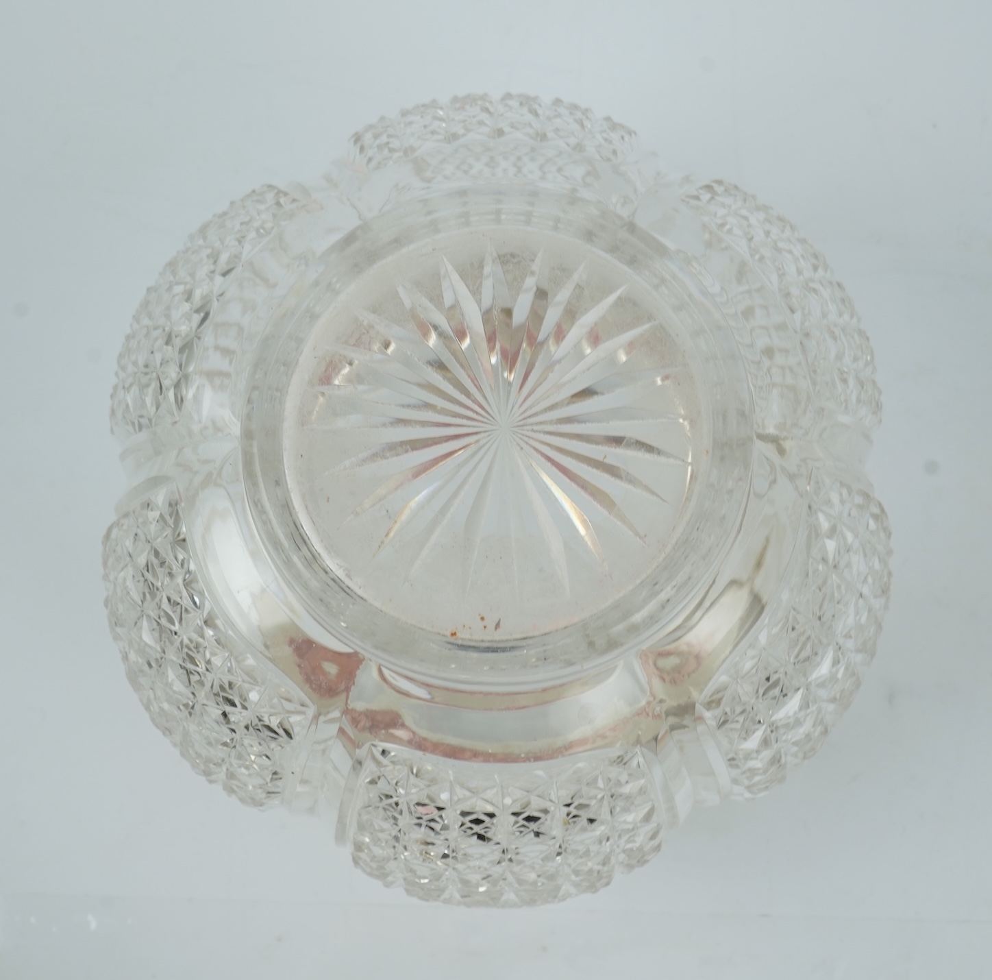 A late Victorian silver mounted cut glass biscuit barrel, by Atkin Brothers